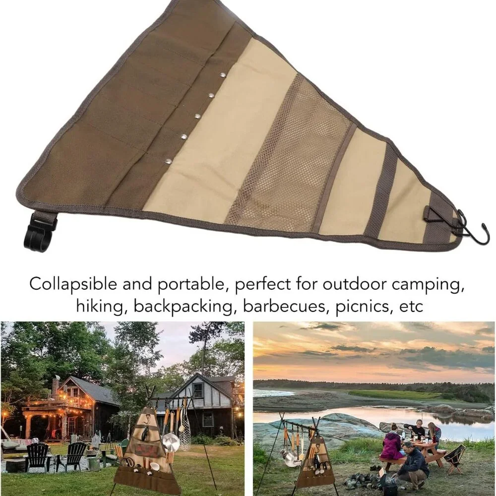 Multi-functional Camping Tableware Storage Bag Canvas(1 Pack)